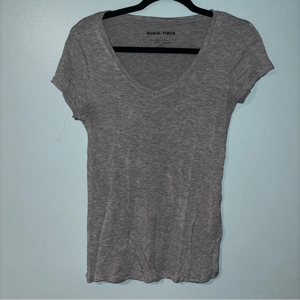 Moral Fiber Women’s Basic Soft Tee in Jersey Gray Women Size US Large